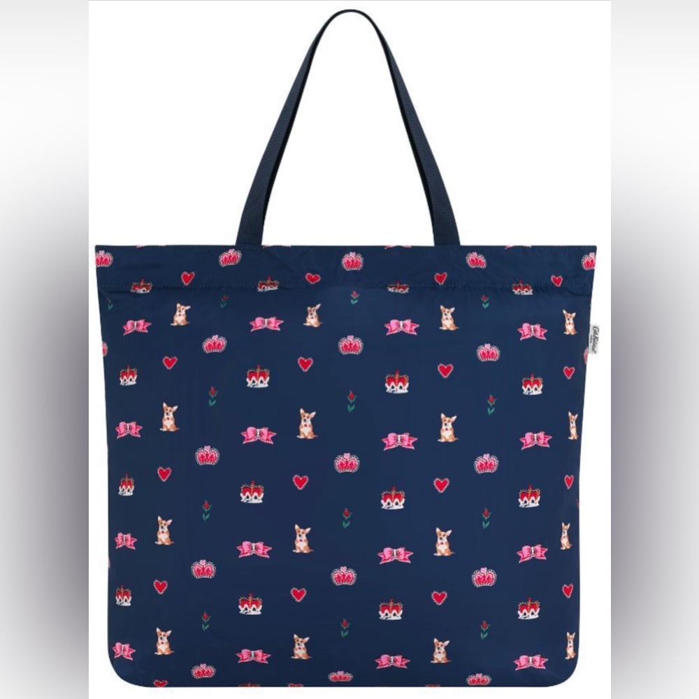 Cath Kidston - ROYAL DITSY FOLDAWAY SHOPPER - Queen’s Corgis - Large